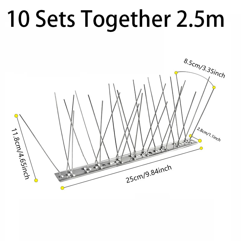 Stainless Steel Outdoor Bird Repellent Spikes