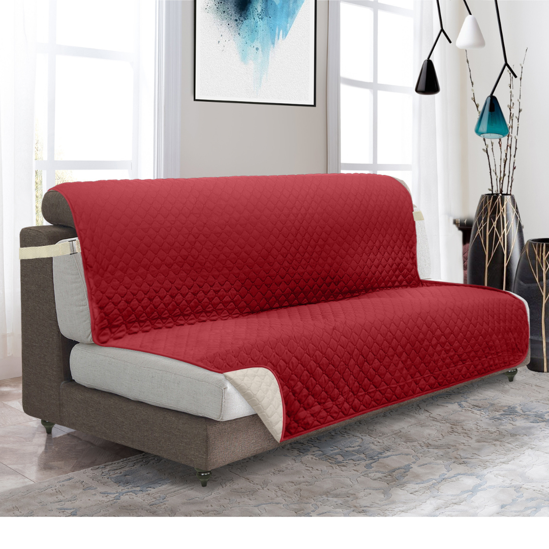 Reversible Couch Cover Furniture Protector with Side Pockets