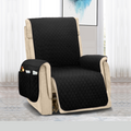 Reversible Couch Cover Furniture Protector with Side Pockets