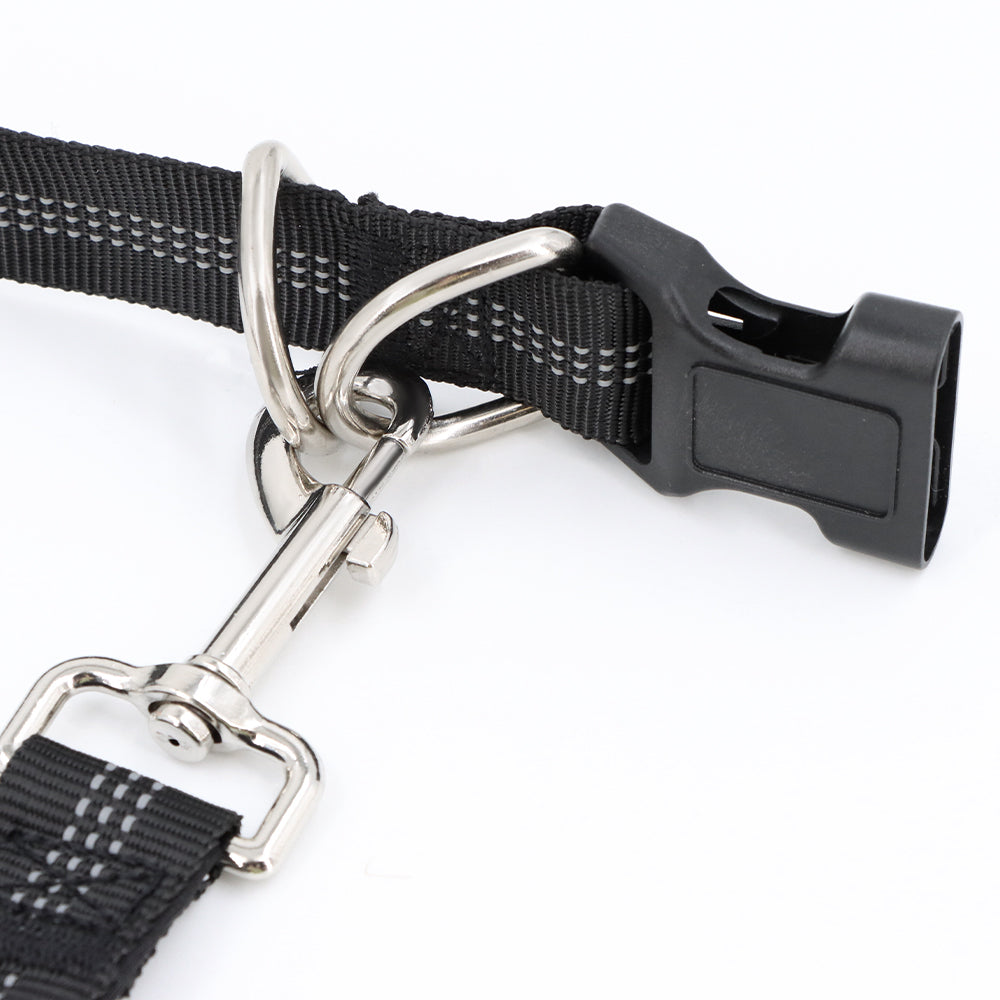 Hands-Free Double-Handle Bungee Dog Leash with Reflective Stitching