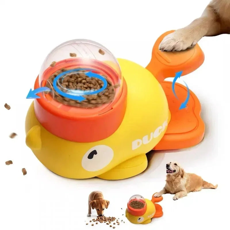 Interactive Duck-Shaped Dog Puzzle Feeder