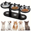 Elevated Cat Bowl with 3 Stainless Steel Dishes