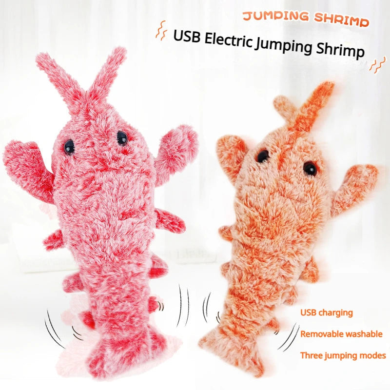 Electric Jumping Shrimp Pet Toy - USB Rechargeable Interactive Toy