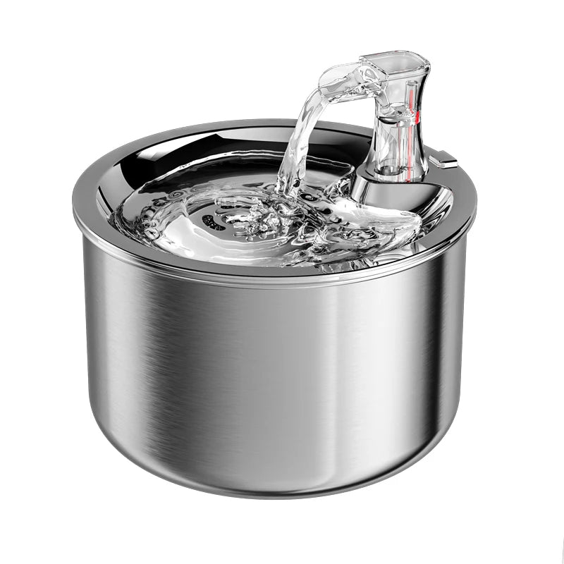 Stainless Steel Cat Water Fountain with Filter and Motion Sensor