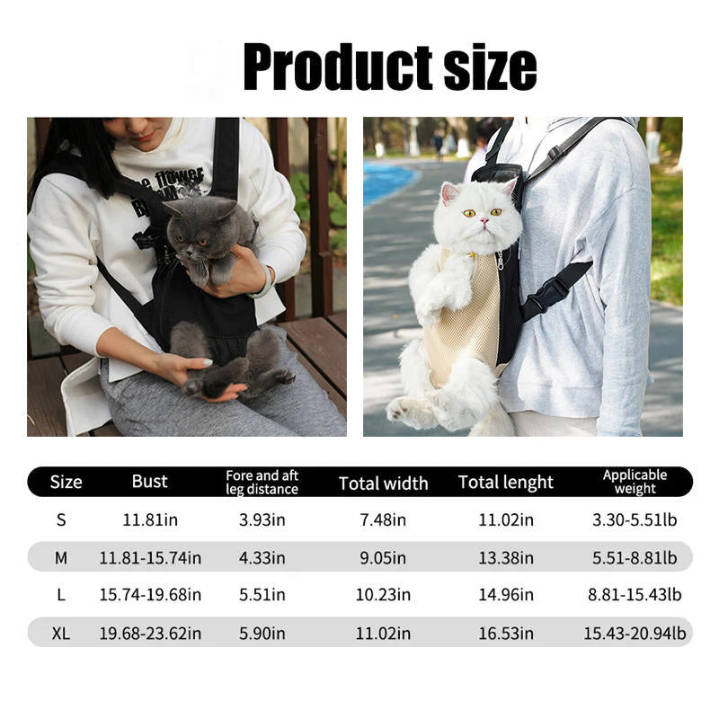 Adjustable Ventilated Cat Carrier Pouch