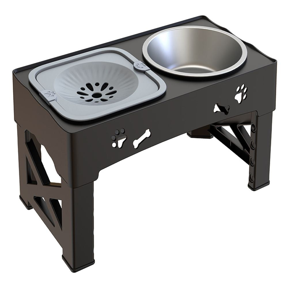 Adjustable Height Raised Slow Feeder Bowl for Dogs