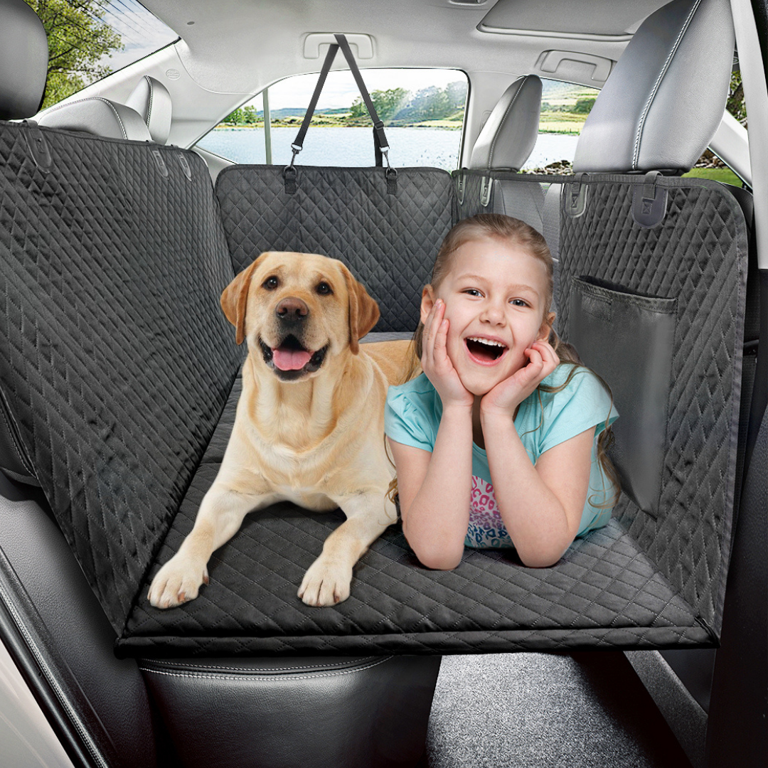 Waterproof Hammock Car Seat Cover for Dogs with Storage