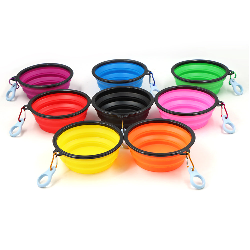 Collapsible Silicone Travel Bowl with Clip for Pets