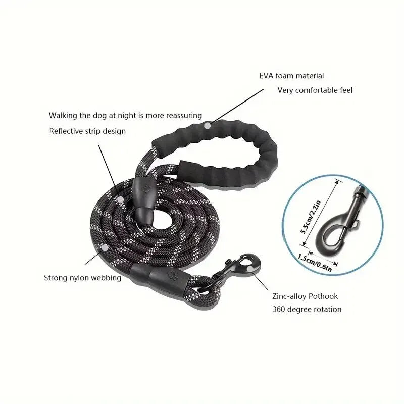 Reflective Dog Leash with Padded Comfort Handle