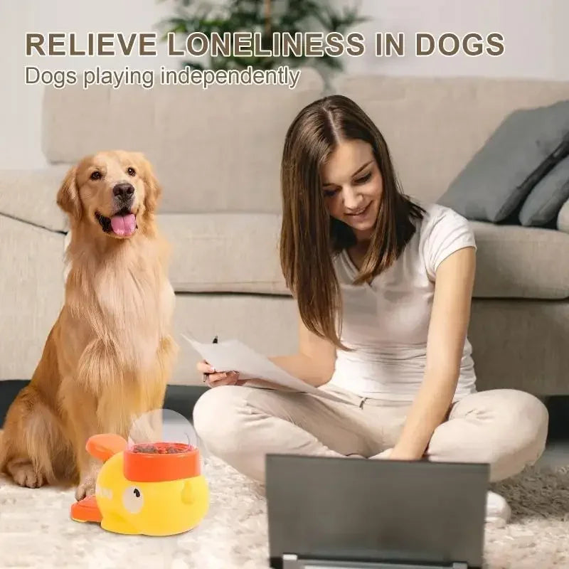 Interactive Duck-Shaped Dog Puzzle Feeder