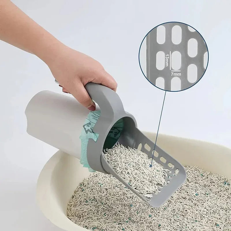 All-In-One Cat Litter Scoop With Waste Container