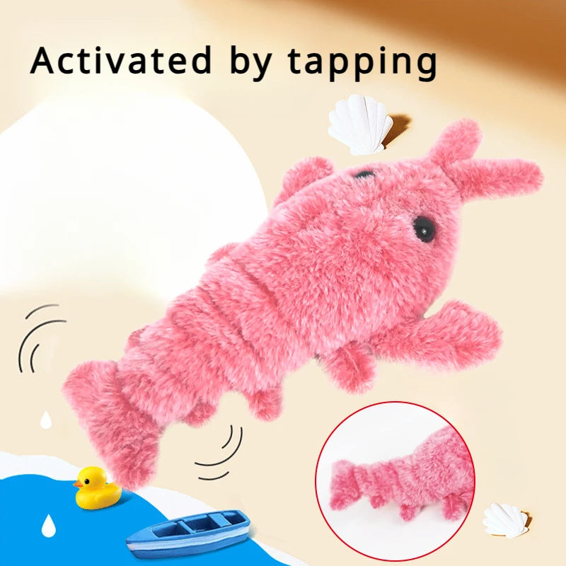 Electric Jumping Shrimp Pet Toy - USB Rechargeable Interactive Toy