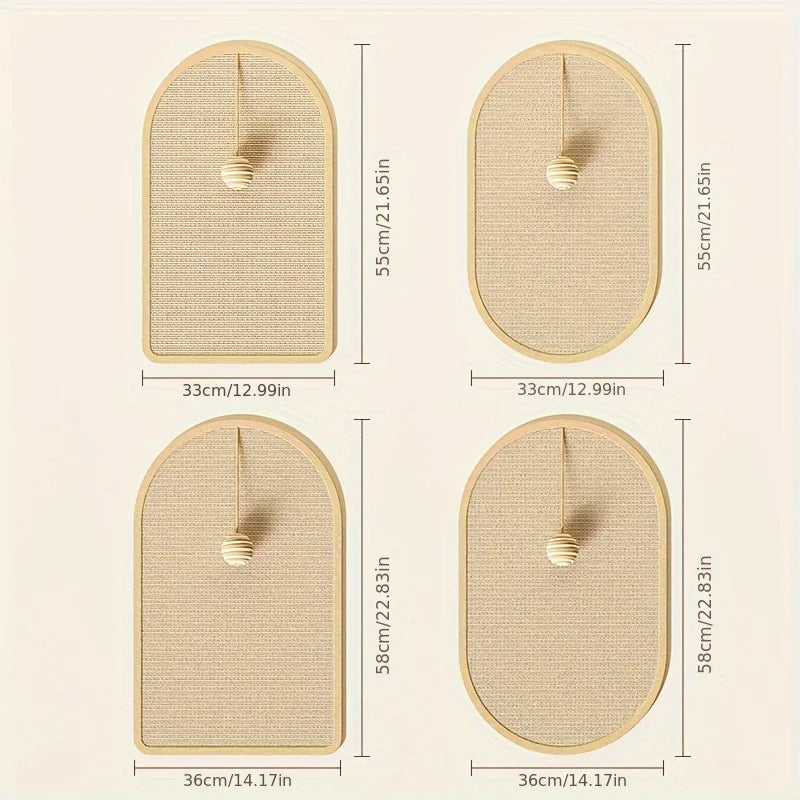 Sisal 3-in-1 Wall Mounted Cat Scratch Pad