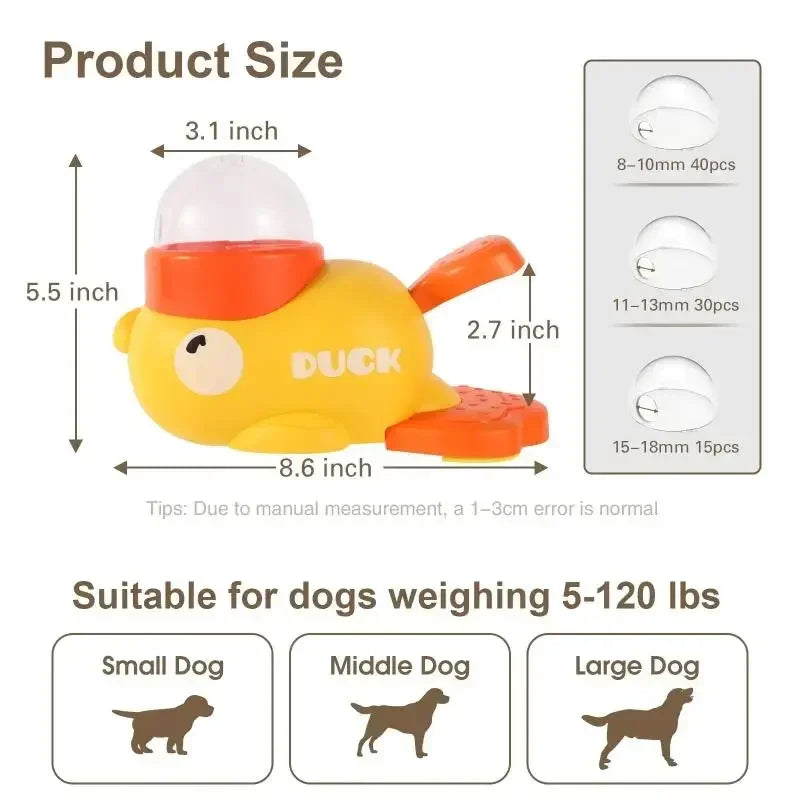 Interactive Duck-Shaped Dog Puzzle Feeder