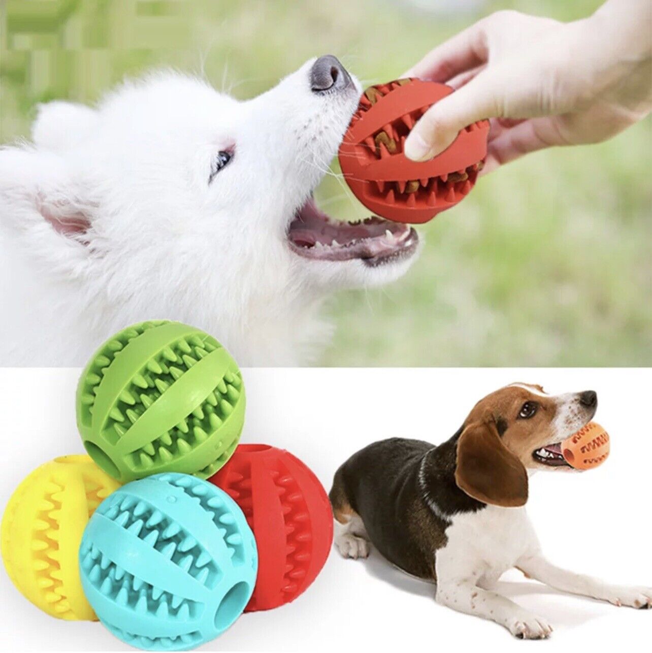 Interactive Rubber Treat Dispensing Ball