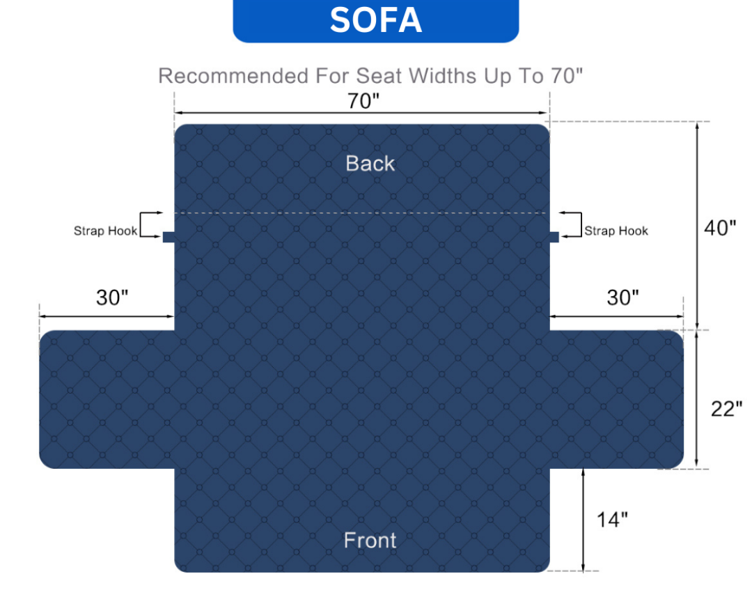 Reversible Couch Cover Furniture Protector with Side Pockets