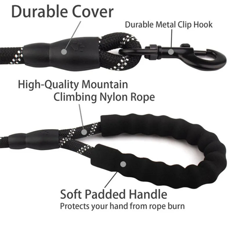 Reflective Dog Leash with Padded Comfort Handle