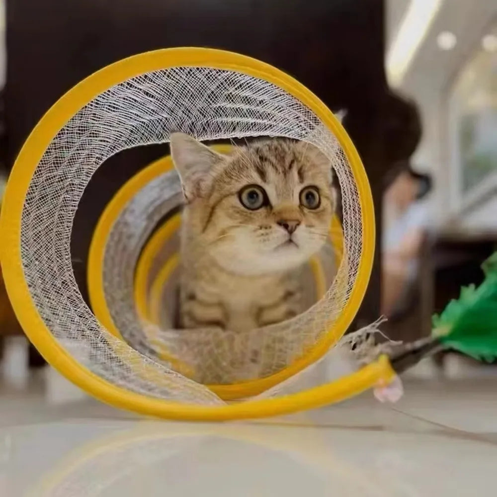 Collapsible S-Shaped Interactive Cat Tunnel
