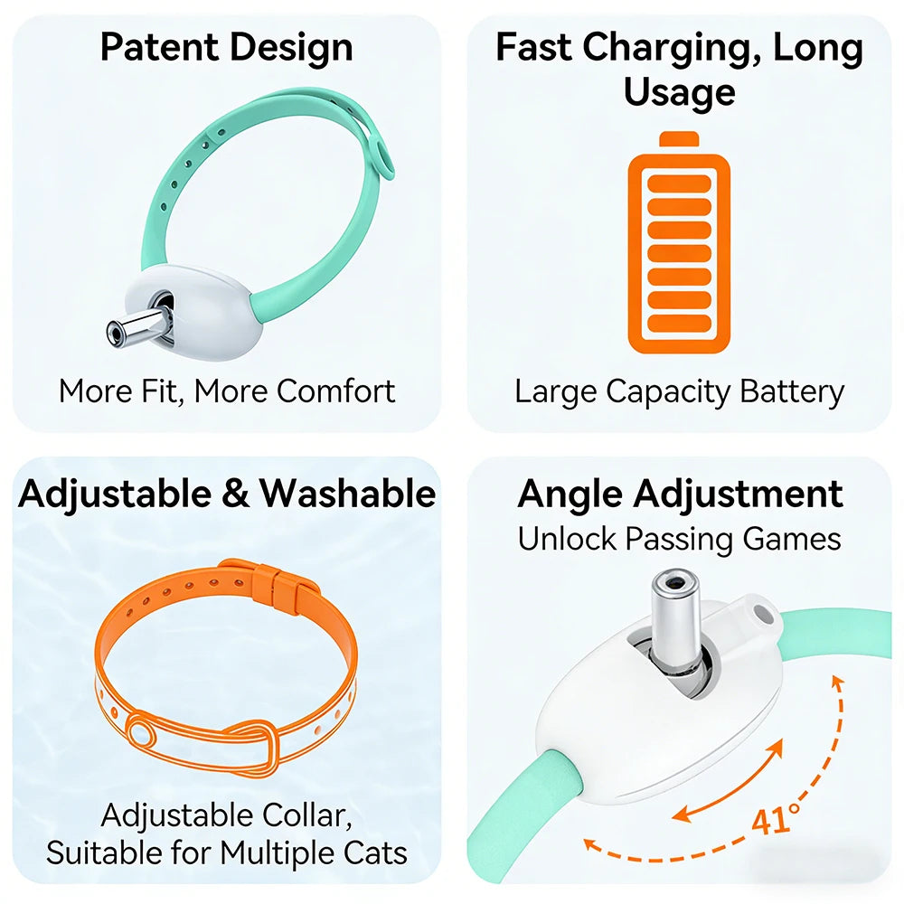 Interactive Laser Cat Collar with USB Rechargeable Battery