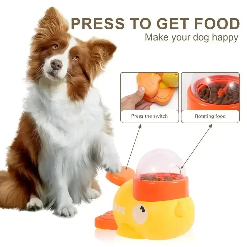 Interactive Duck-Shaped Dog Puzzle Feeder