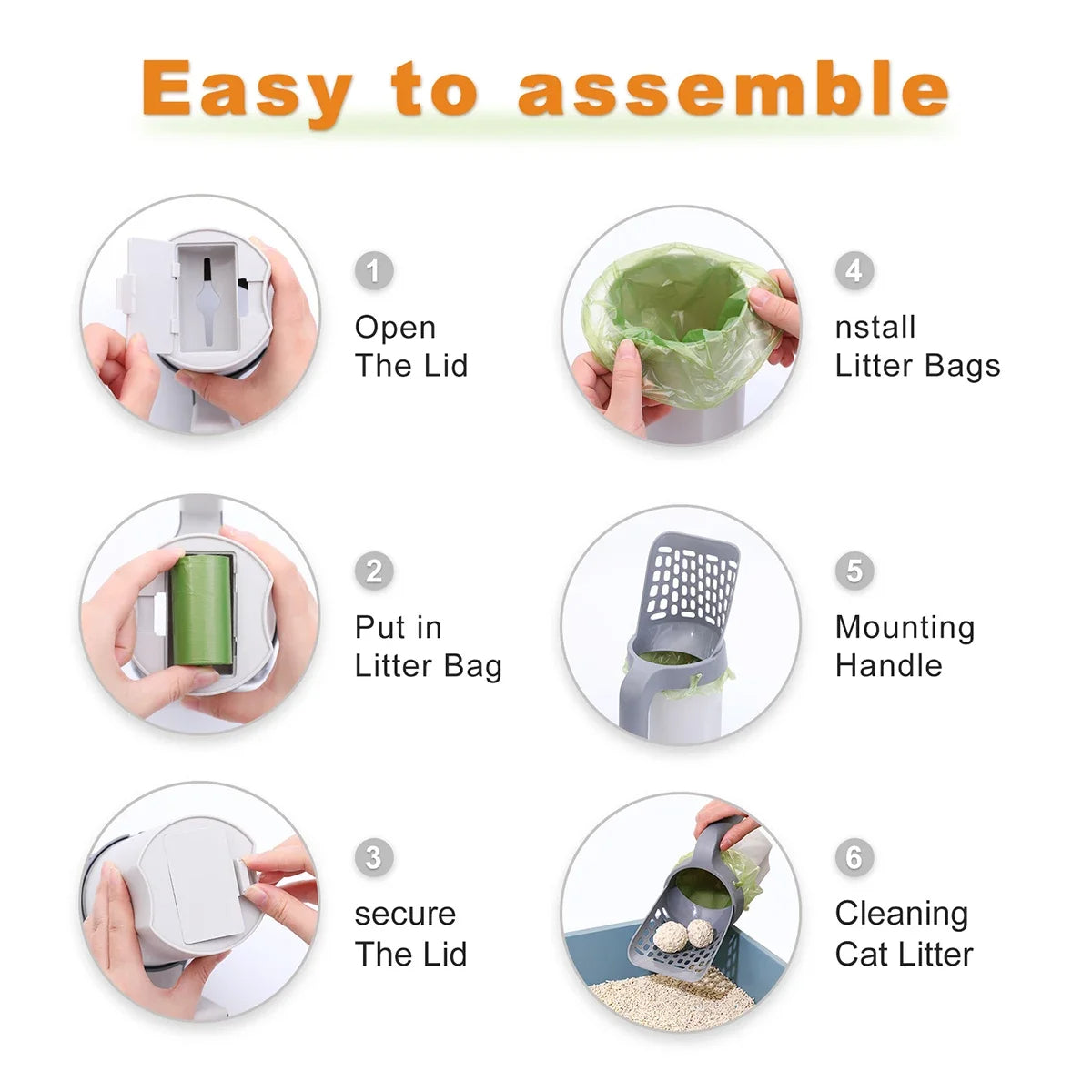 All-In-One Cat Litter Scoop With Waste Container