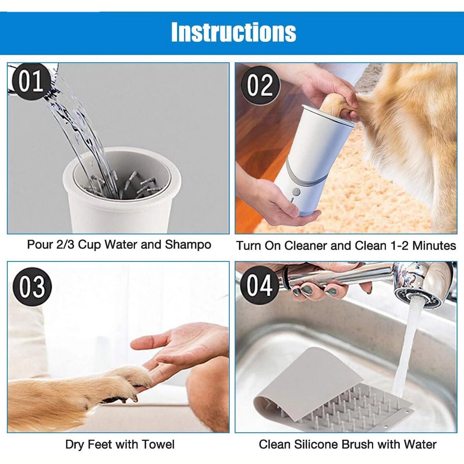 Rechargeable Automatic Dog Paw Cleaner