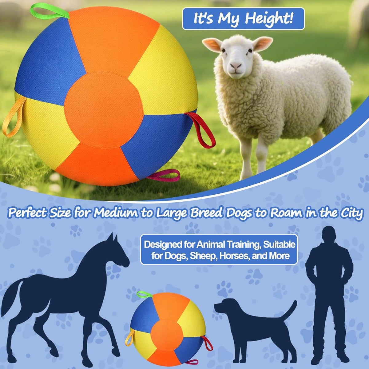 Inflatable Dog Herding Ball - Durable Outdoor Push & Chase Toy