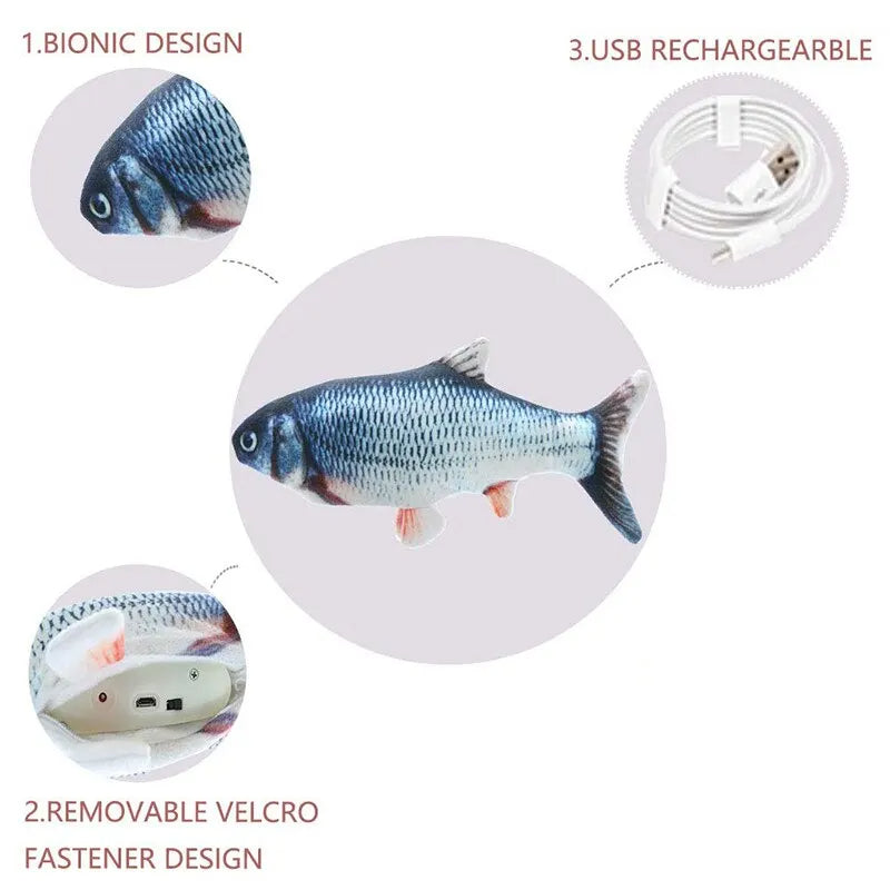 USB Rechargeable Interactive Fish Toy for Cats