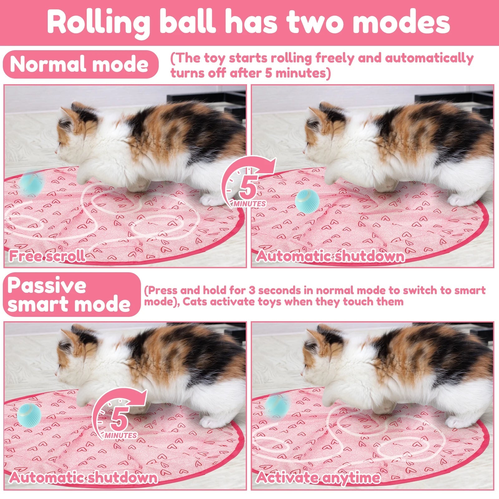 Interactive Cat Hunting Toy with Smart Rolling Ball