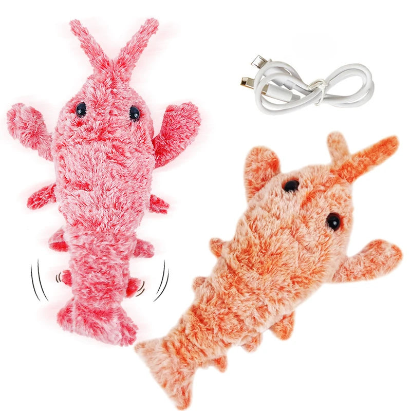 Electric Jumping Shrimp Pet Toy - USB Rechargeable Interactive Toy
