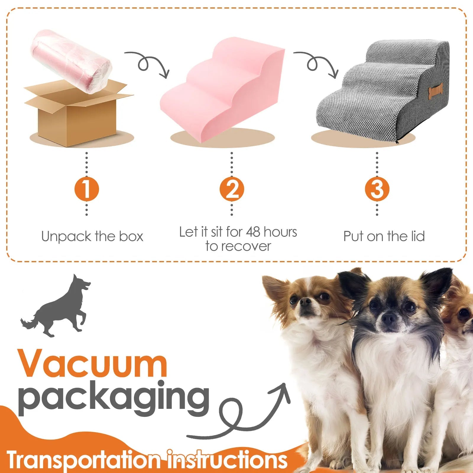 Foam Dog Stairs for Bed and Sofa Access