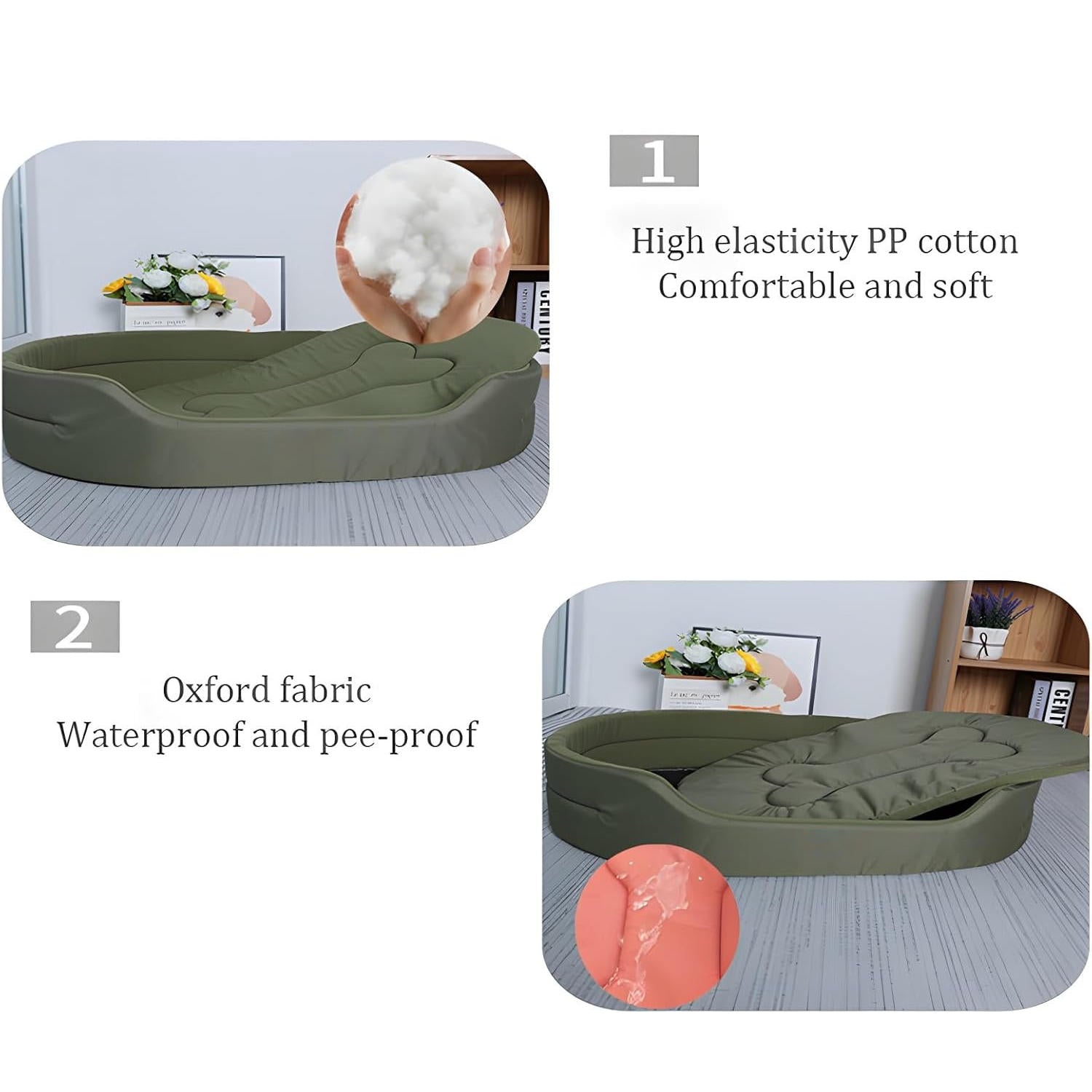 Eco-Friendly Bolster Pet Bed with Raised Rim