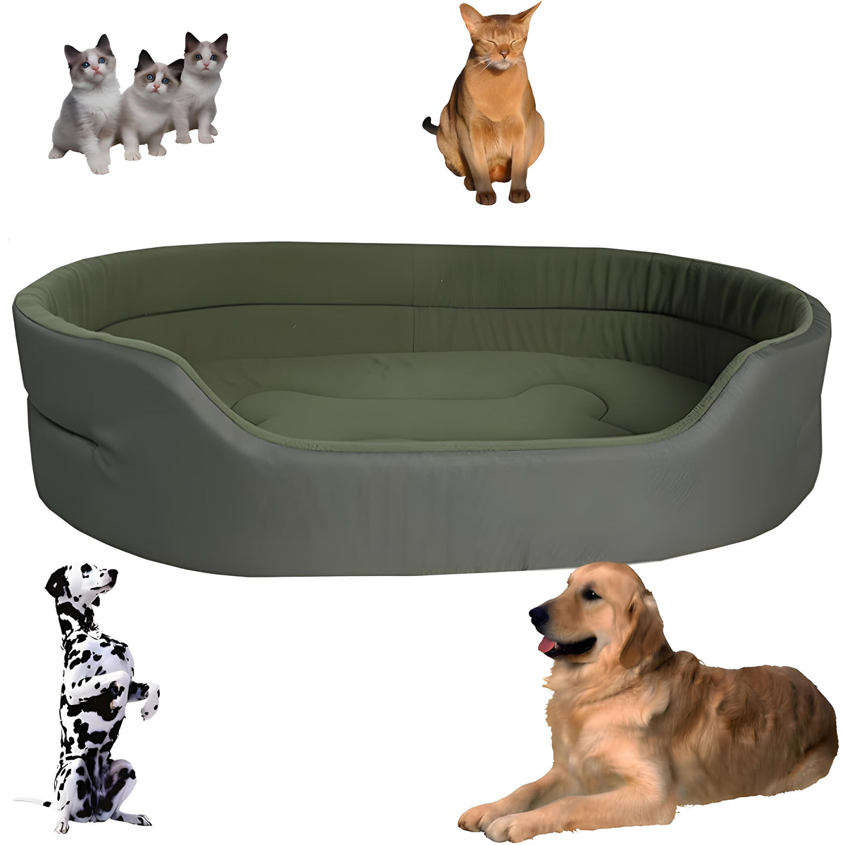 Eco-Friendly Bolster Pet Bed with Raised Rim
