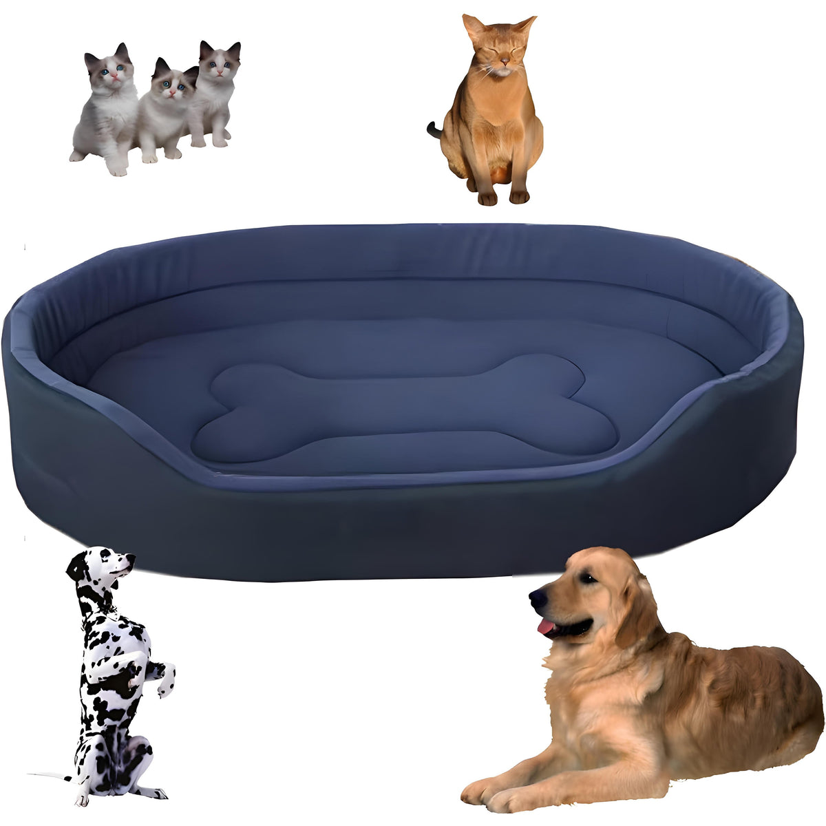 Eco-Friendly Bolster Pet Bed with Raised Rim