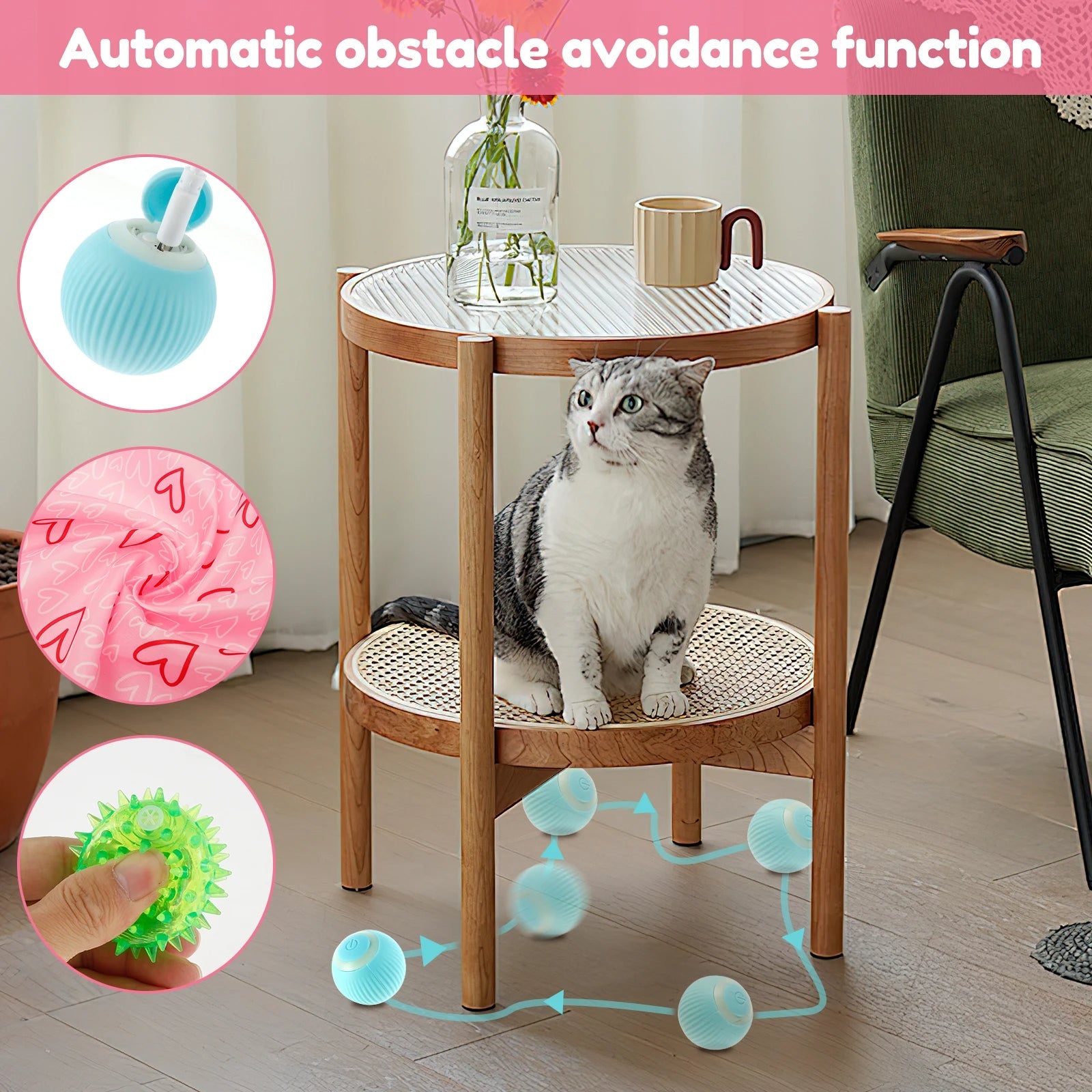 Interactive Cat Hunting Toy with Smart Rolling Ball