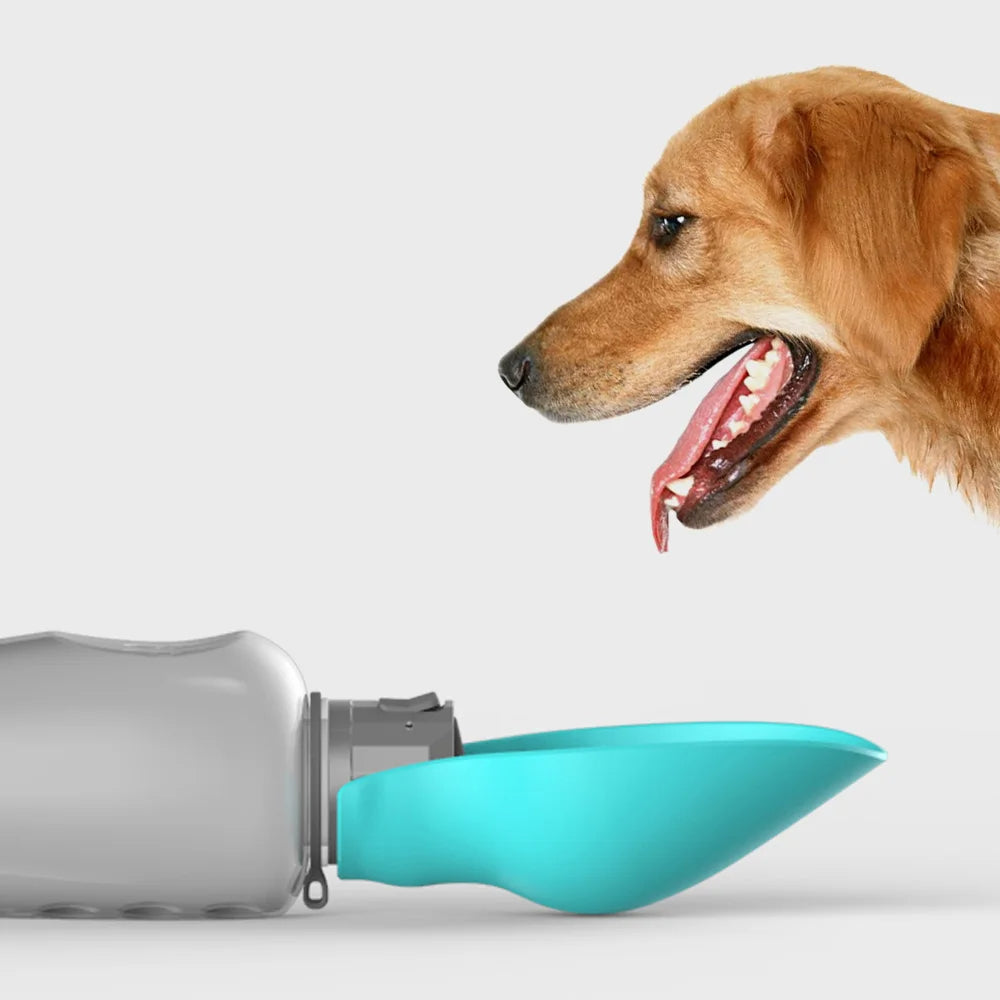 Portable Leakproof Dog Water Bottle with Foldable Bowl