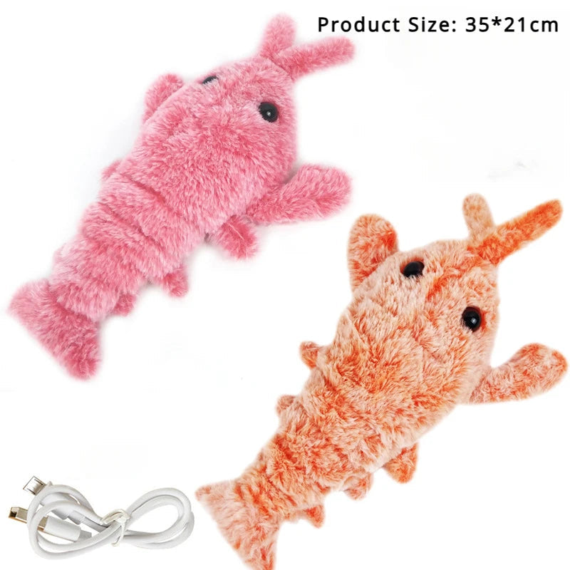 Electric Jumping Shrimp Pet Toy - USB Rechargeable Interactive Toy