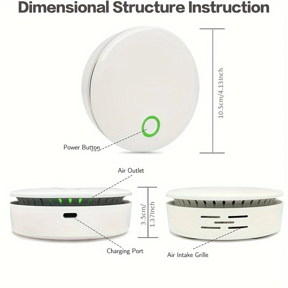Portable Rechargeable Air Purifier and Odor Eliminator