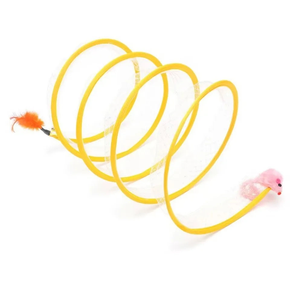 Collapsible S-Shaped Interactive Cat Tunnel