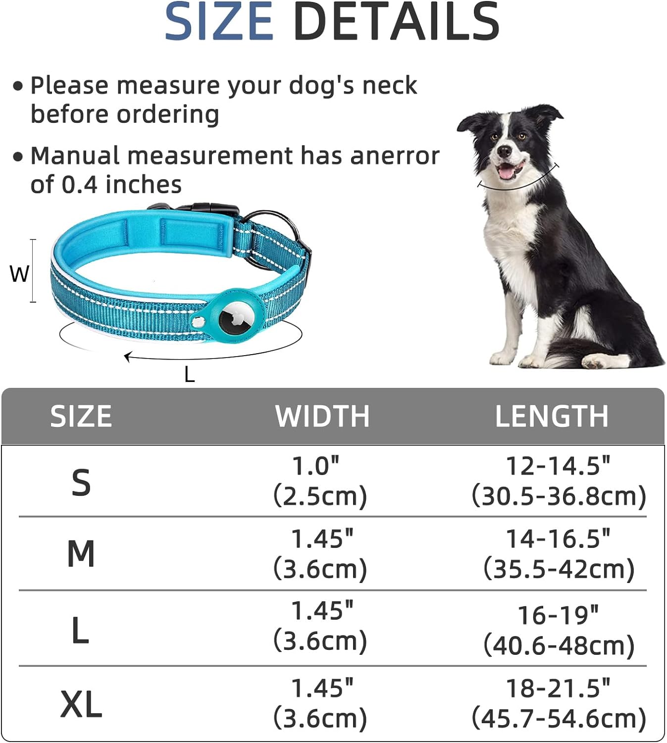 AirTag-Compatible GPS Tracking Dog Collar