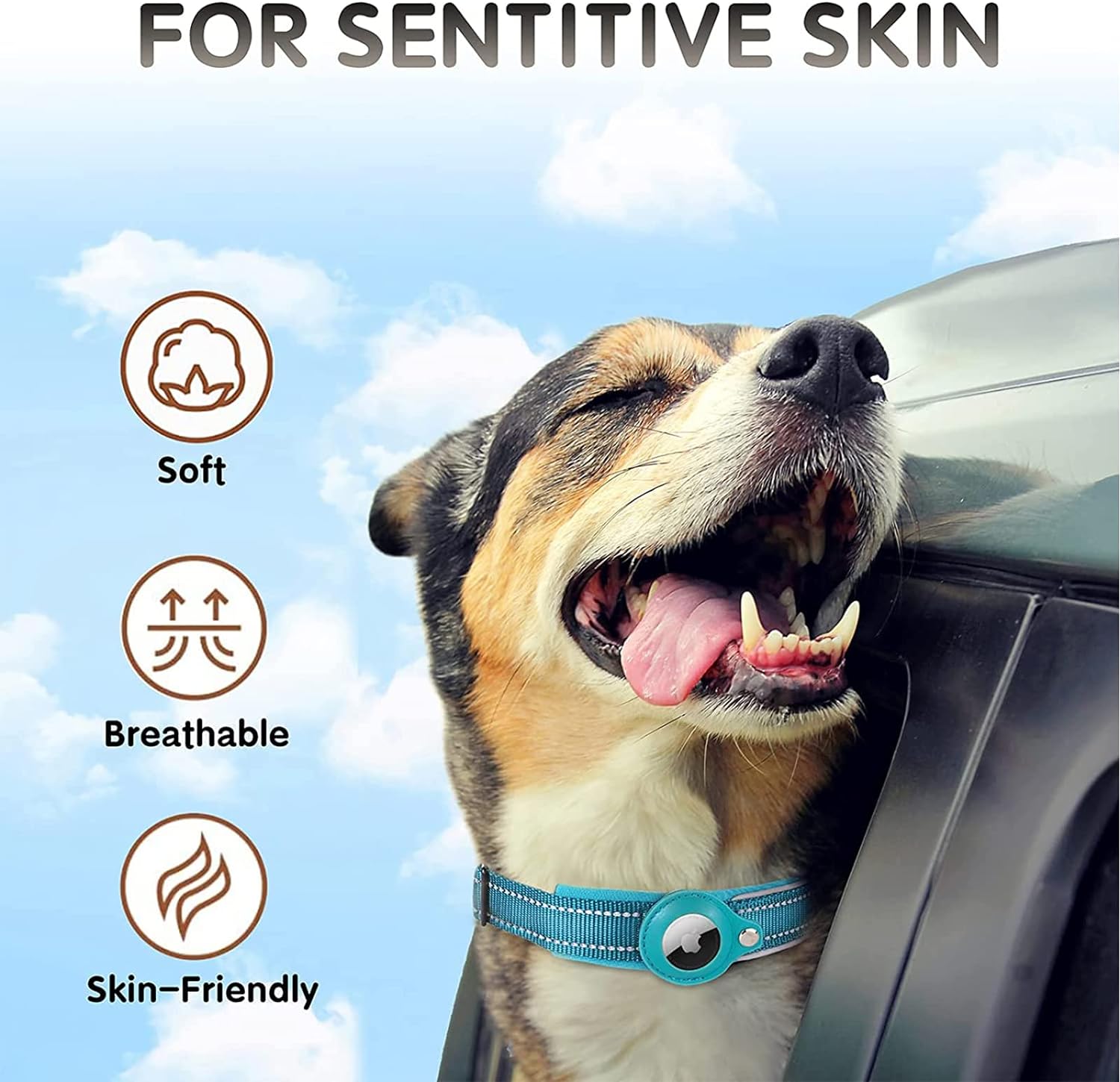 AirTag-Compatible GPS Tracking Dog Collar