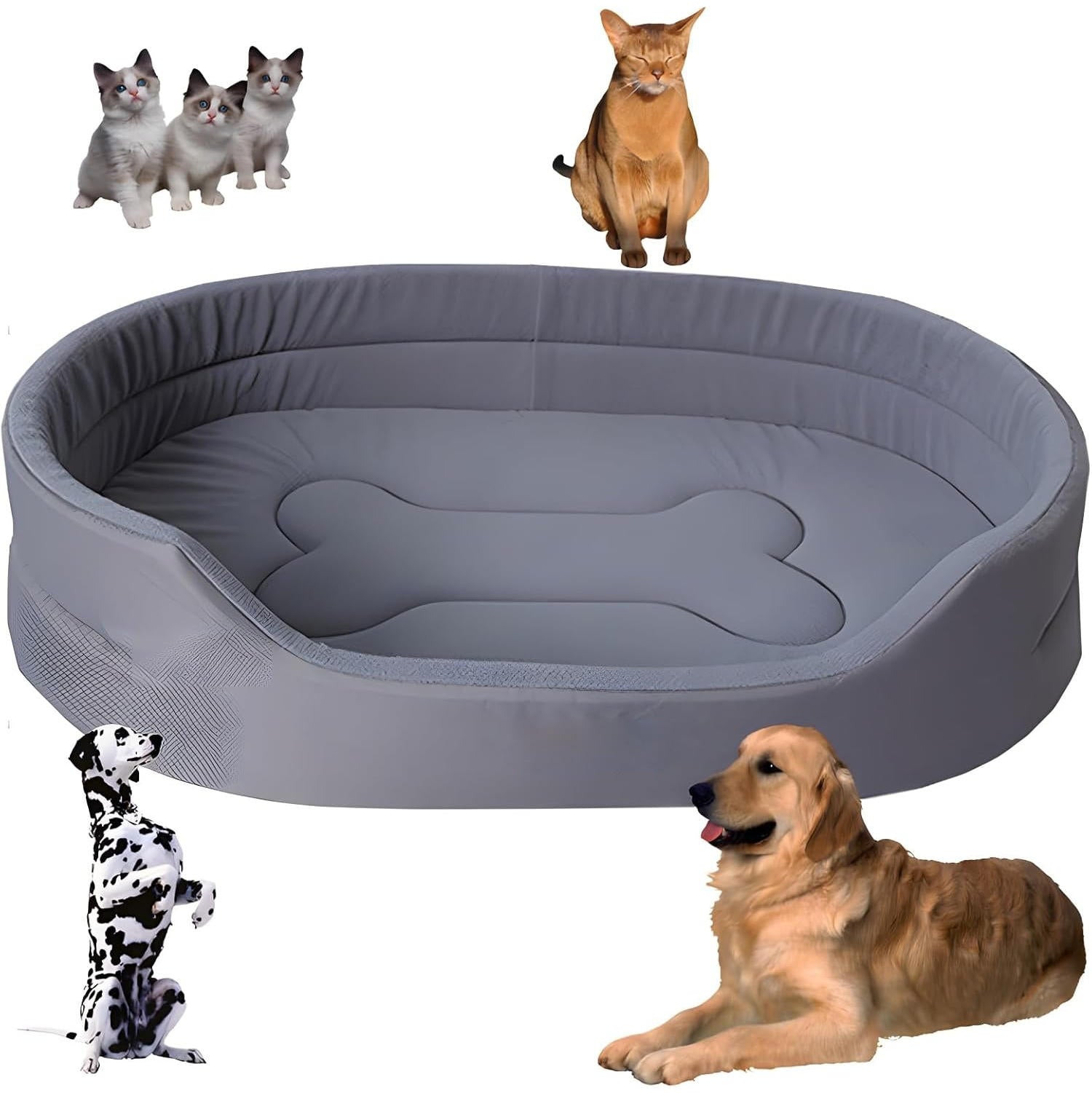 Eco-Friendly Bolster Pet Bed with Raised Rim