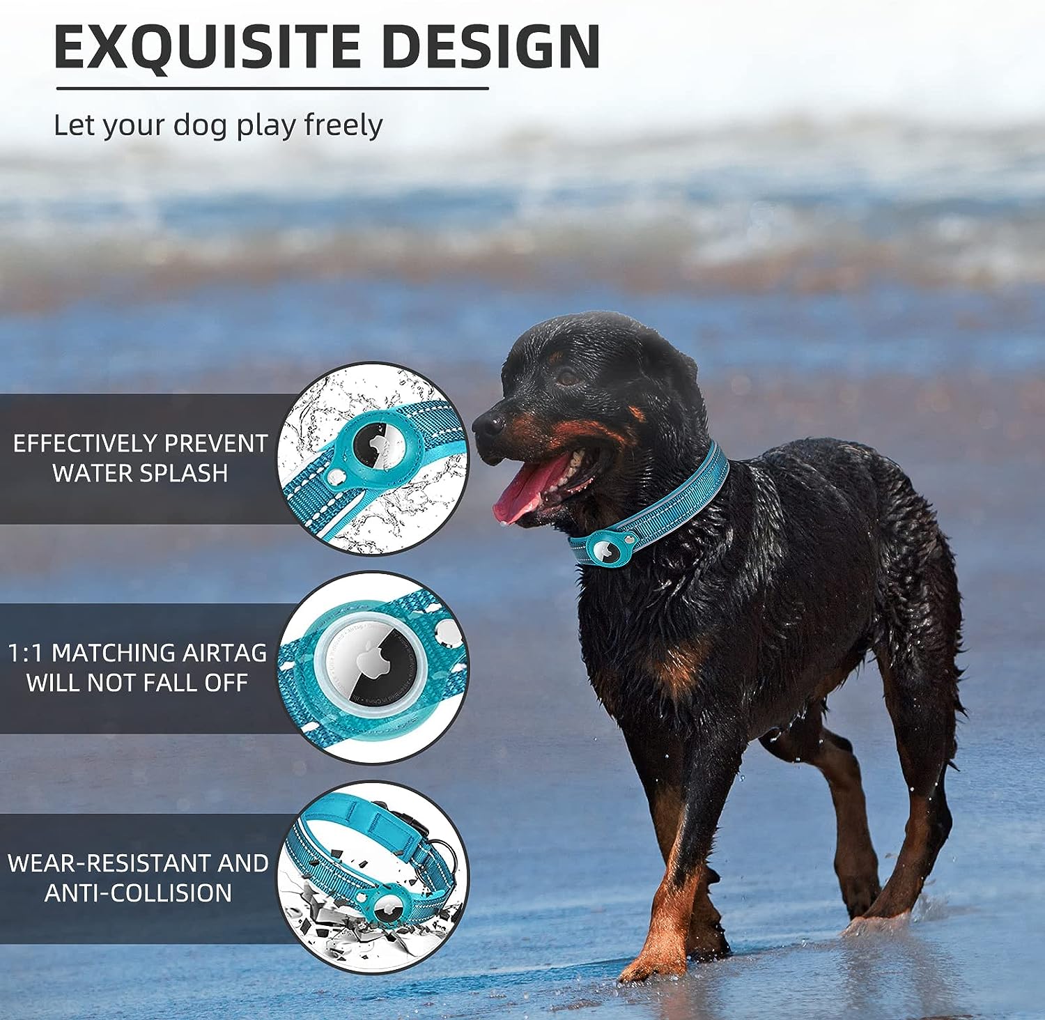 AirTag-Compatible GPS Tracking Dog Collar
