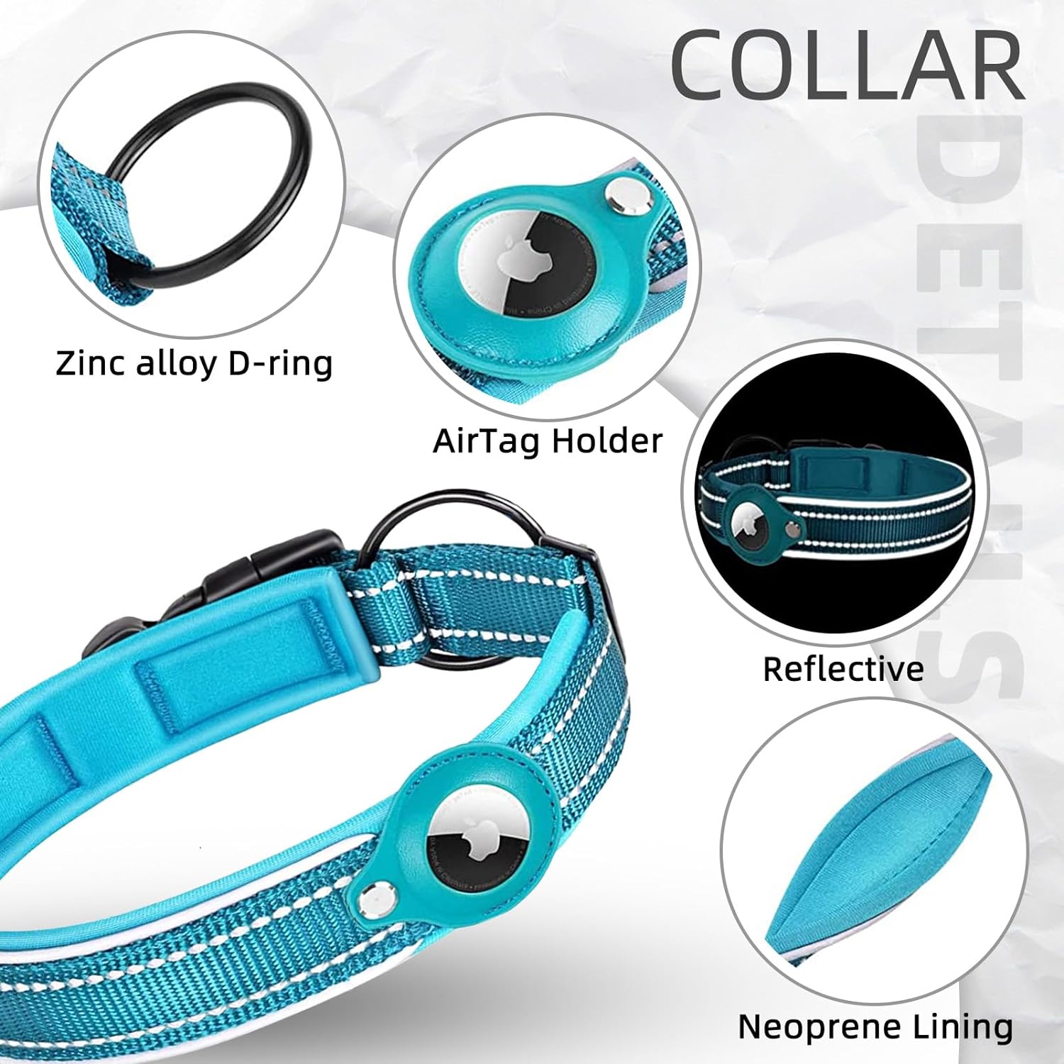 AirTag-Compatible GPS Tracking Dog Collar
