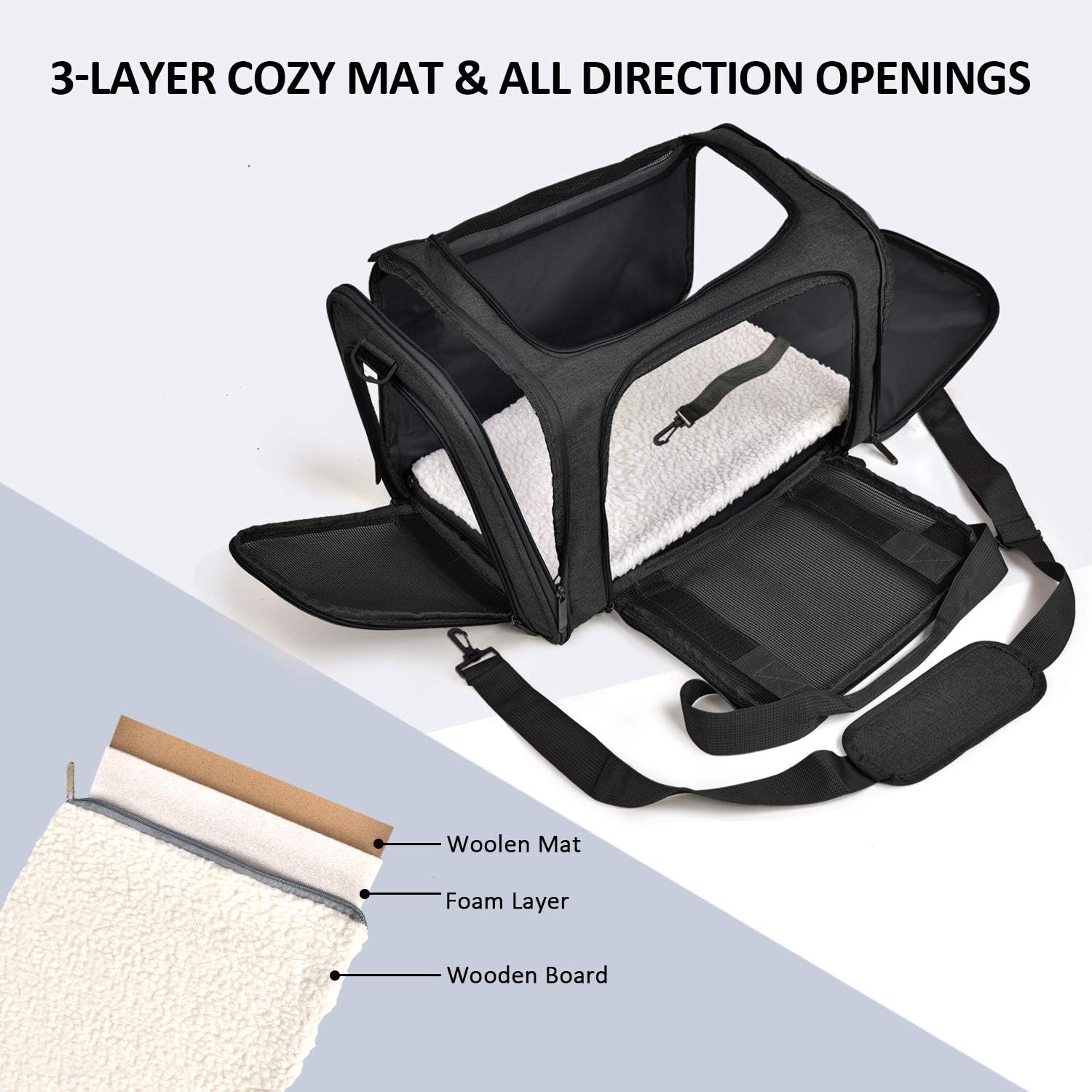 Airline-Approved Pet Carrier Bag for Cats and Dogs Up to 15 Lbs