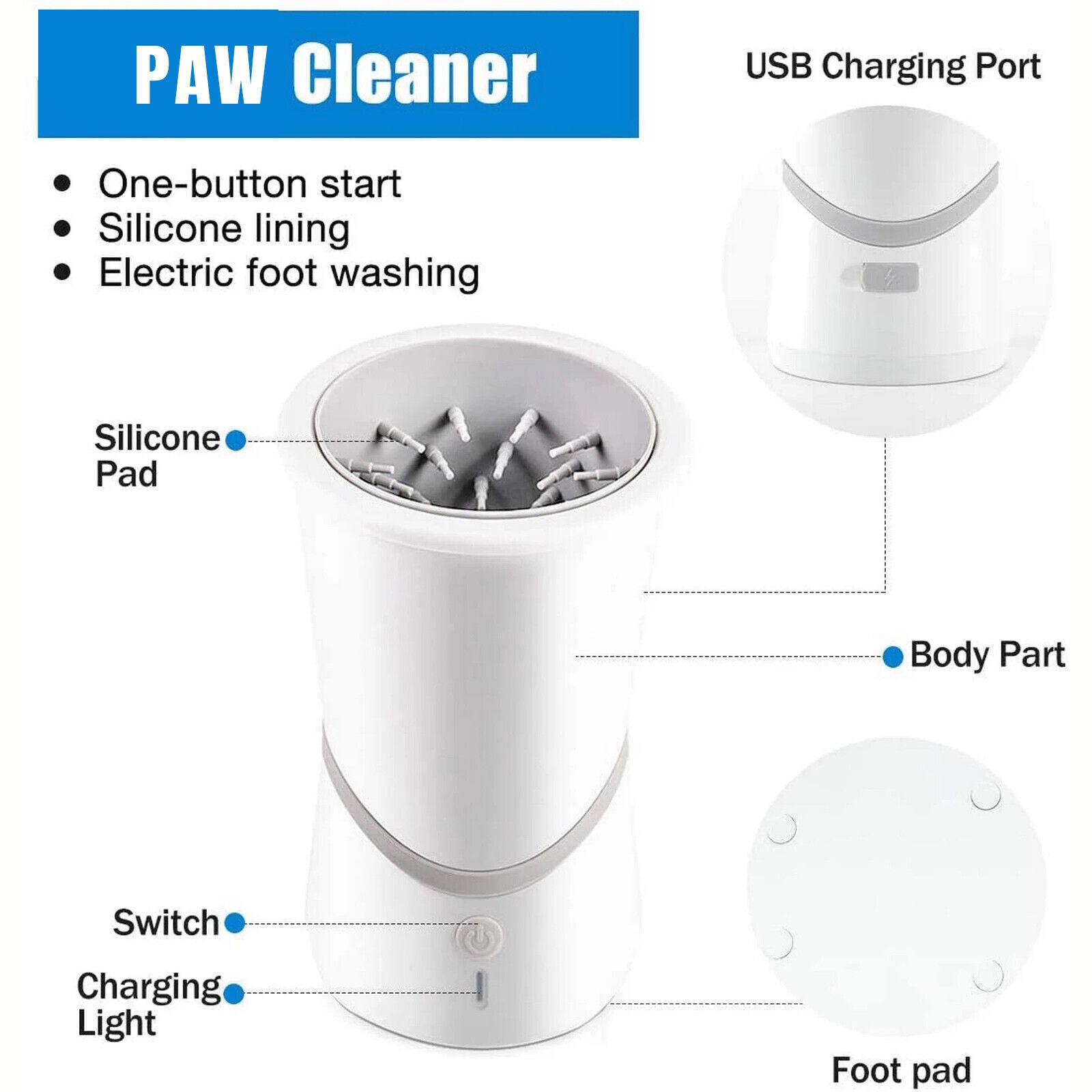 Rechargeable Automatic Dog Paw Cleaner