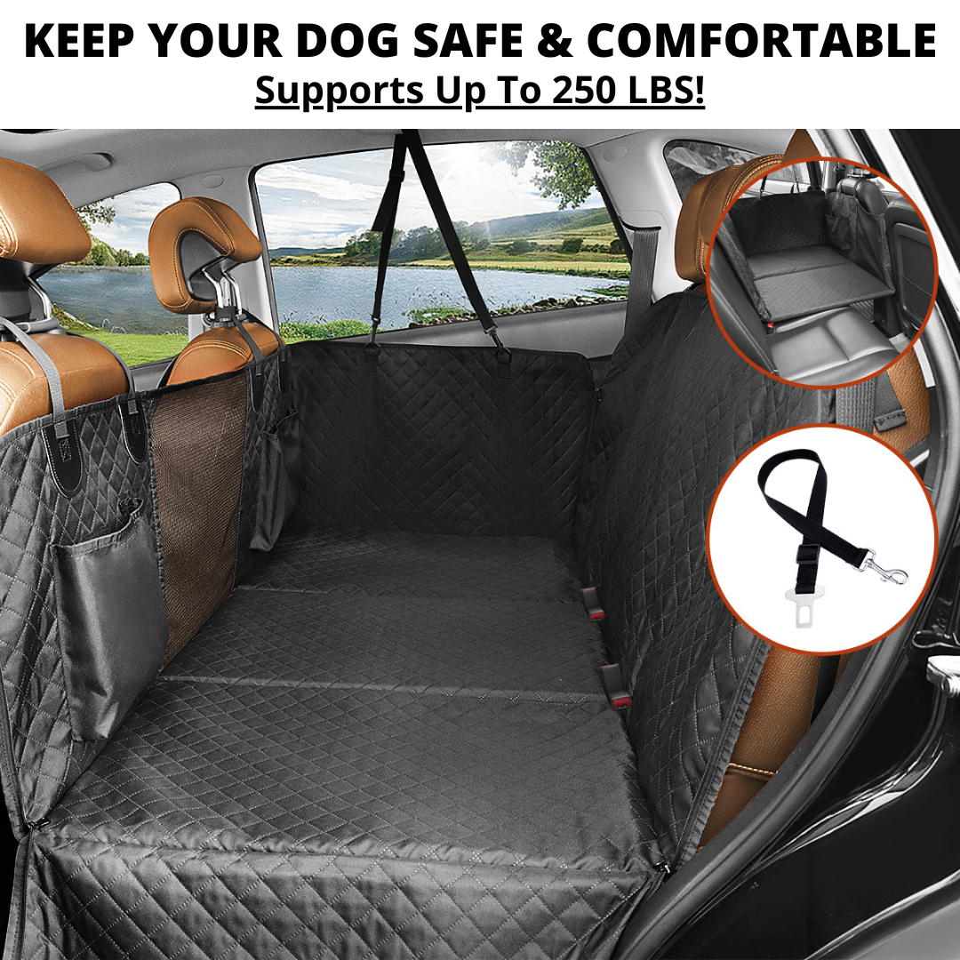 Waterproof Hammock Car Seat Cover for Dogs with Storage