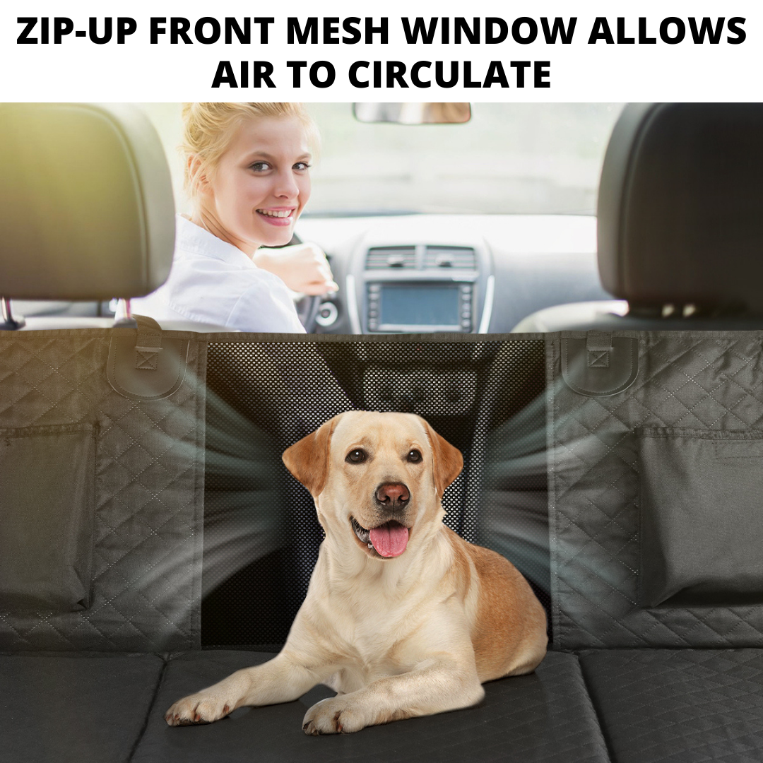 Waterproof Hammock Car Seat Cover for Dogs with Storage