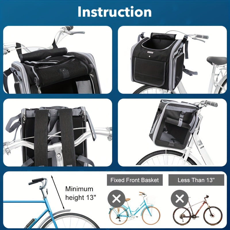 Expandable Bike Basket for Small Pets