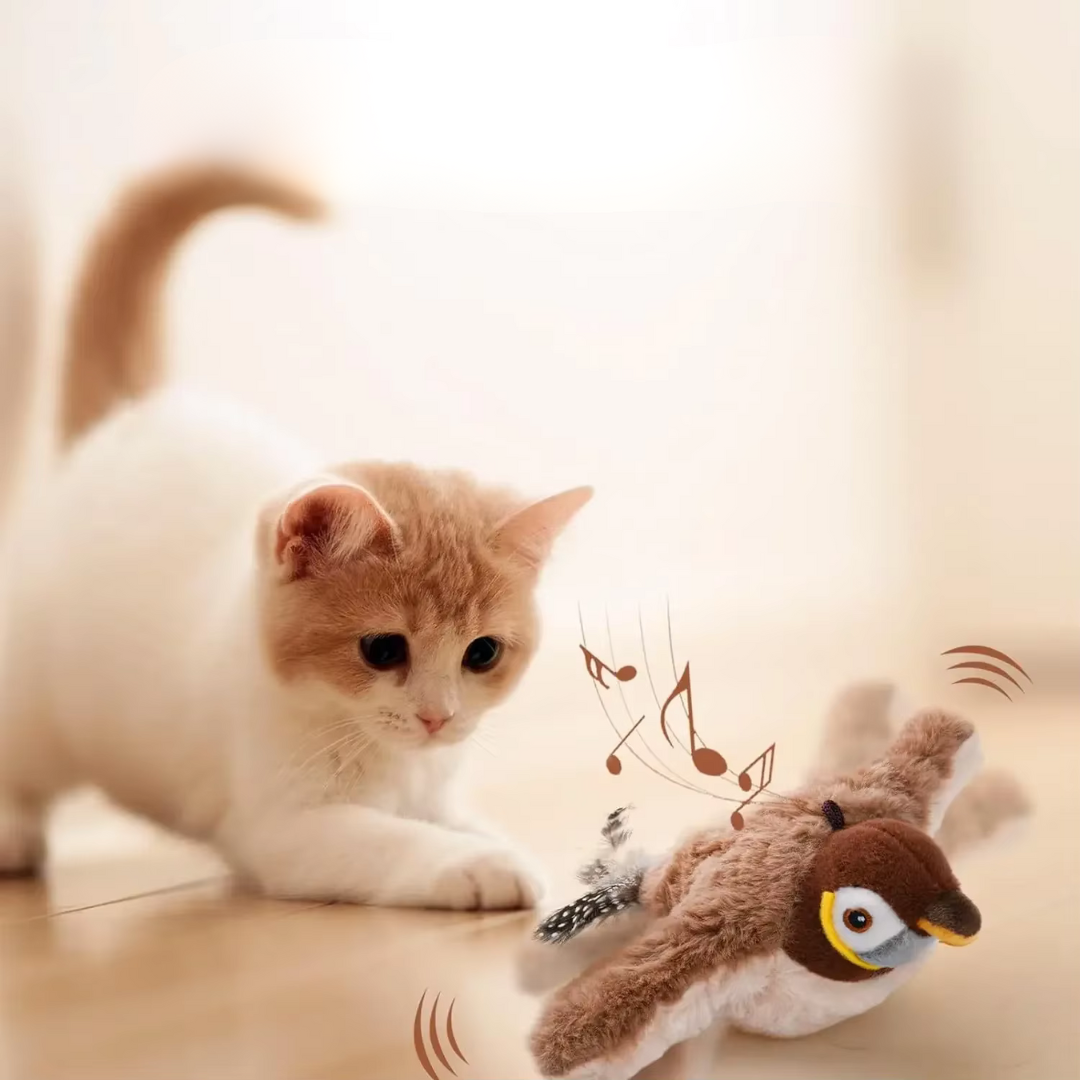 Fluttering Bird Cat Toy - Motion Activated Interactive Toy